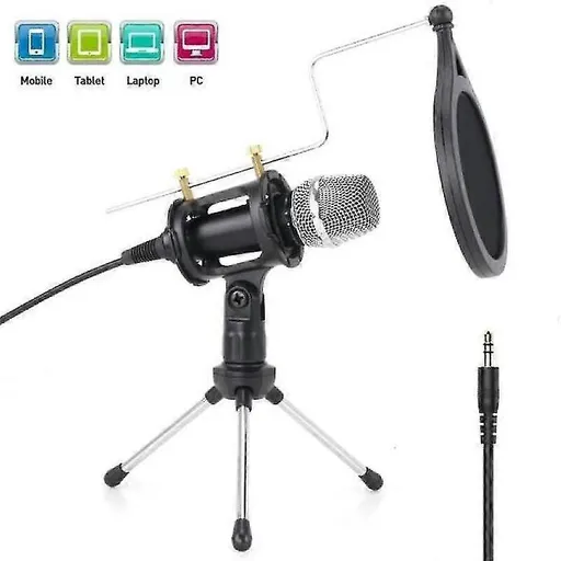 Metal Condenser Microphone Set - PC/Laptop Studio Recording Microphone Kit