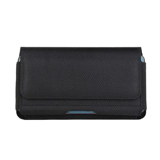 Rugged Oxford cloth Cell Phone Holster Belt Loop Pouch Holder Belt Case , men's waist cover（5.5/6.7in Black）