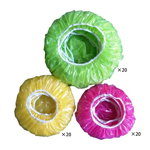 Reusable Elastic Food Bowl Storage Covers 60 Pack Multi-Sized BPA-Free Plastic Food Wraps Ideal for Leftovers and Outdoor Dining Perfect for Microwaves and Freezers