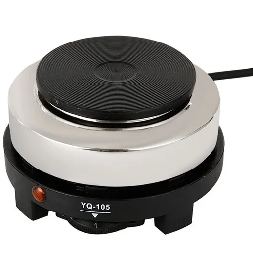 Small Hot Plate Mini Hot Plate, 500W Hot Plate Electric Single Burner Mini Portable Stove Cooktop Coffee Heater Cooking Water Heat Adjustable Temperature for Camping Kitchen Moka Pot 110V