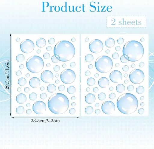 2 Sheets Bubble Stickers, Colorful Bubble Cutouts for Wall Decoration, Underwater & Mermaid Theme Party Supplies Ocean Bathroom Decor Self-Adhesive Bubbles for Birthday Parties