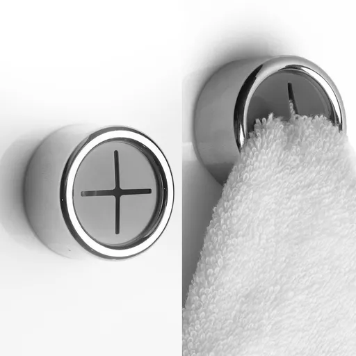 Kitchen Towel Hooks – Set of 2 self Adhesive Towel Hook – Premium Chrome Finish & Easy Installation – Firmly Holds Towel