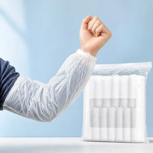 MODANU 100 Pcs Disposable Arm Sleeves Covers, Waterproof PE Oversleeves Covers for Men and Women, White