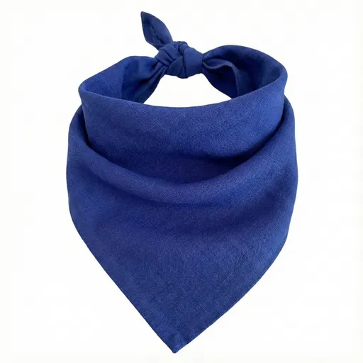Plain Bandana 100% COTTON Head Wrap Durag Bandanna Summer Biker Scarf Mask - Blue
