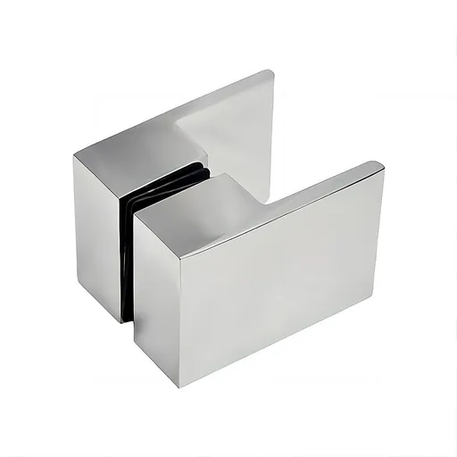 Brass Shower Door Square Double Pull Handle in Chrome