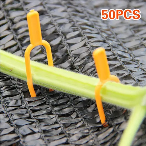 50pcs Fixing Clips Plant Clips Garden Tool Stolons Accessory Strawberry Fork Farming Clip Plant Support, Orange