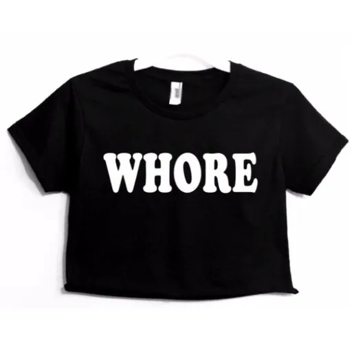 House Of Dasein Whore Crop Top - Black - Black