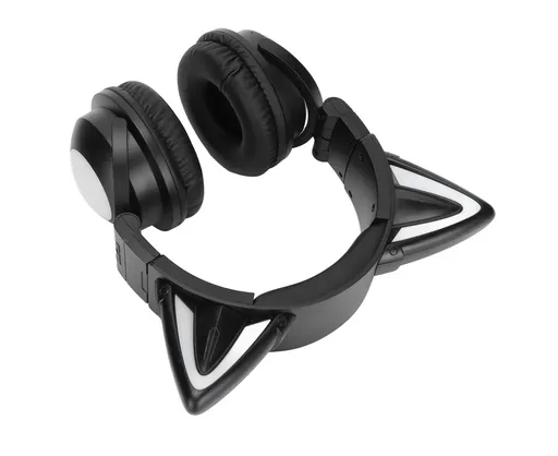 Cat Ear Bluetooth Headset Stereo Headset with Microphone LED Cute Cat Headset for Girls babies