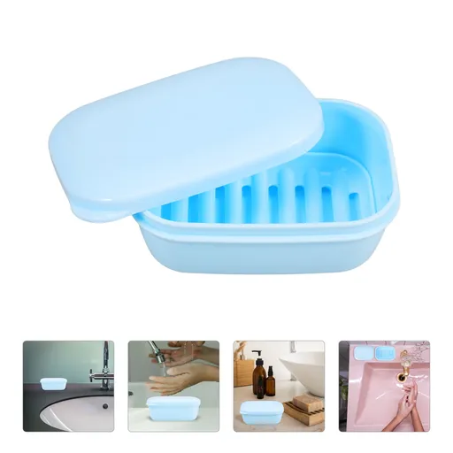 1Pack -Blue ABS Waterproof Soap Holders for Men Women