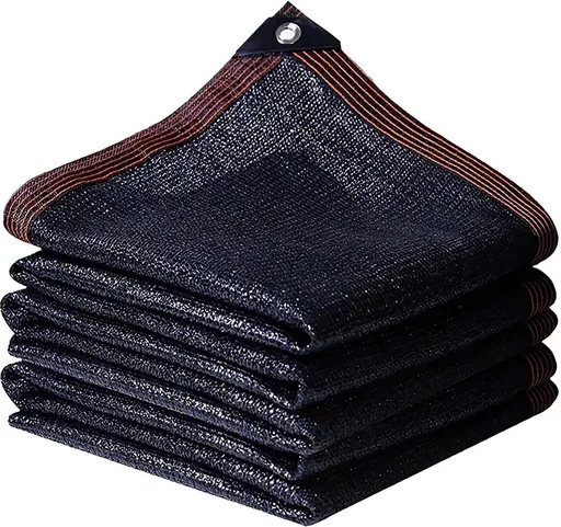 Rectangular Shade Cloth, blocking net with rings, Rectangular sun, blocking garden net, Shade net for plants, car cover, Black, 2x5 m