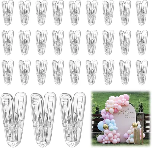 30 Pack Balloon Arch Clips,Clamps for Balloon Arch,Clamps for Backdrop,2.4 Inch Balloons Clip,Spring Clamp for Crafts,Backdrop,Photography,Woodworking,Party,Birthday,Wedding