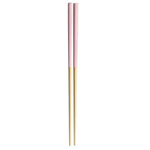 1 Pair Stainless Chopsticks Reusable Dishwasher Noodles Chopsticks Eating Cooking Dining Flatware Kitchen Utensils, Gold