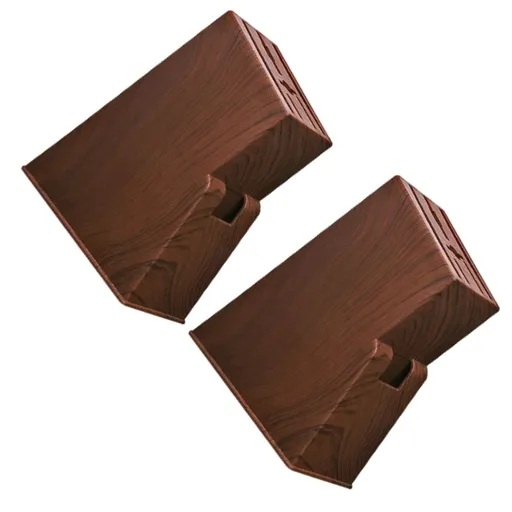 Uonlytech Knives Block with Wood Grain Pattern for Home Use Plastic Coffee Color