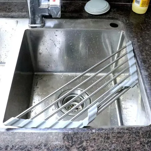 Adjustable Triangle Dish Drying Rack, Foldable Stainless Steel Over The Sink Kitchen Drainer Storage Space Saver Shelf Holder
