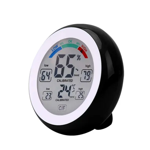 Digital Thermometer Hygrometer Indoor Outdoor Wireless Touch Screen Waterproof, for Bathroom Kitchen Children's Room Home Office