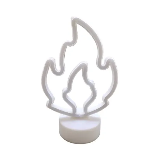 LED Neon Sign,LED Neon Light Sign with Holder Base,USB or Battery Powered Neon Light for Room Party Festival Decorations (flame)