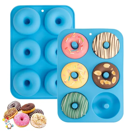 Silicone Donut Mold for Doughnuts, Food Grade Silicone Bagels Baking Pan, Non-Stick, Dishwasher Safe