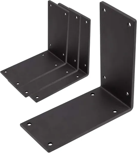 4Packs Heavy Duty Steel Corner Brackets, 90 Degree Angle Bracket-6"x 6" Large L Brackets Connector Brace, Sturdy L Braces for Building Decorative Knee Braces, Angle Brackets for Wood Projects