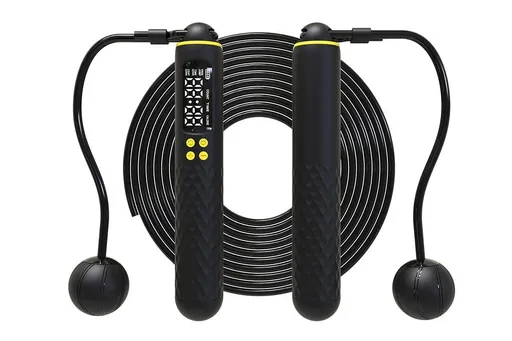 Smart Digital Jump Rope for Accurately Counts Jumps Sets Goals and Monitors Progress -Black
