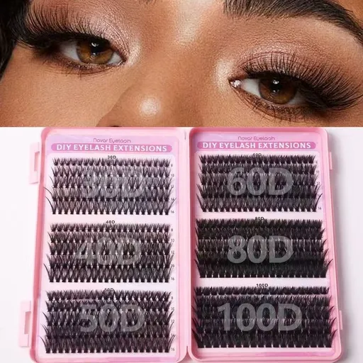 Segmented Cluster False Eyelash Set, 8–16 mm Mixed Lengths, Natural and Voluminous Eyelash Extensions