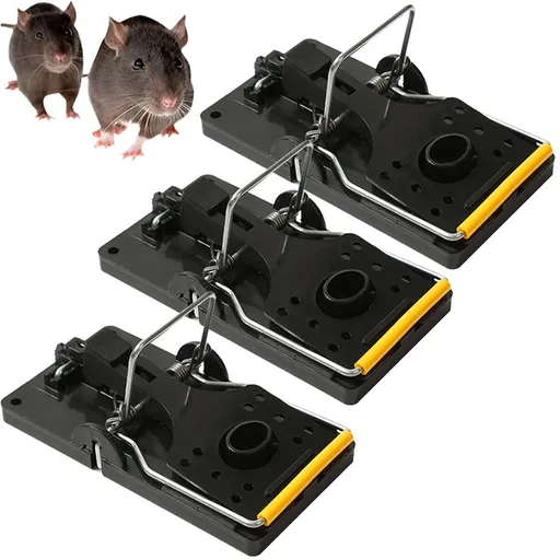 3-Pack Rat Trap, Mouse Traps Snap Traps Rodent Trap for Indoor and Outdoor Small Animal