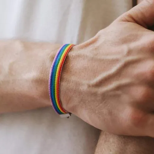 Rainbow Gay Bracelet Rope Pride Bracelet Friendship String Bracelets for Gay&Lesbian Adjustable Size(1Pcs)