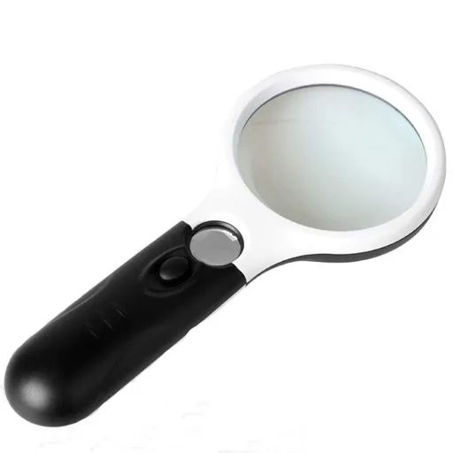 Magnifying Glasses Hand-held Illuminated Magnifier for The Visually Impaired Elderly and Children (Size : 75MM)