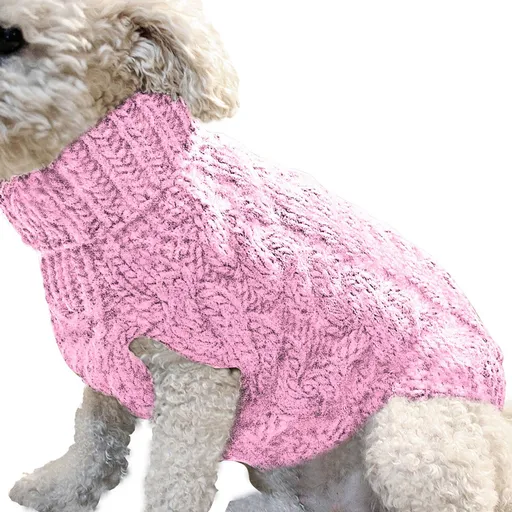 Dog Sweater, Winter Turtleneck Knitted Keep Warm Sleeveless Pet Clothes, Dog Clothes for Small Dog Fall Winter Dog Sweaters,XL Pink