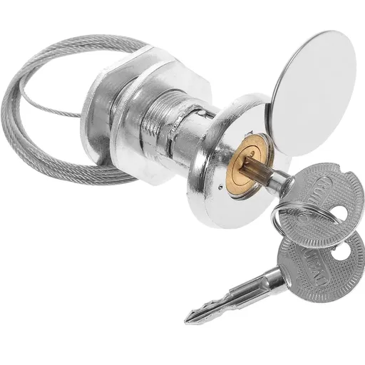 Garage Door Lock External Emergency 1m Steel Cable 2 Keys Manual