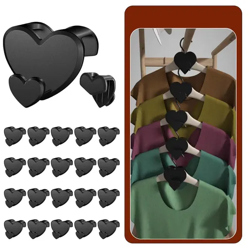 18PCS Space Saving for Hangers, Love Hook-Shaped with Triangles for Hangers, Clothes Hanger Connector Hooks
