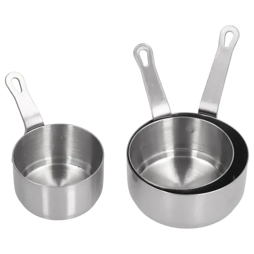 3pcs Sauce Cups Stainless Steel Sauce Dish with Handle for for Condiment Ketchup AppetizerSilver