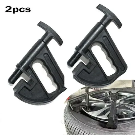 2pcs Car Tire Changer Rim Clamp Tire Mounting Machine Rim Pressing Tool Wheel Changing Aid Rim Clamp Adapter Black Accessories, Made of Plastic