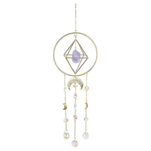 Crystal Prism - Handmade Gold Plated Suncatcher Chandelier Hanging Crystal Tracery