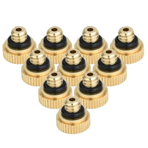 Brass Misting Nozzles for Cooling System Golden with 0.3mm Orifice Easy to Install