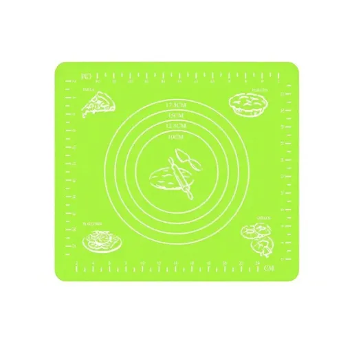 Green Reusable Non-Stick Silicone Rolling Dough Mat Cake Pastry Baking Fondant Sheet - 29*26cm