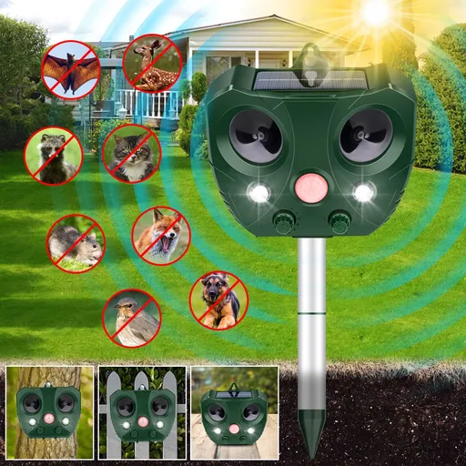 Ultrasonic Pest Repeller Solar Powered Outdoor,Cat Repeller Outdoor,Solar Animal Repeller Ultrasonic with Motion Sensor