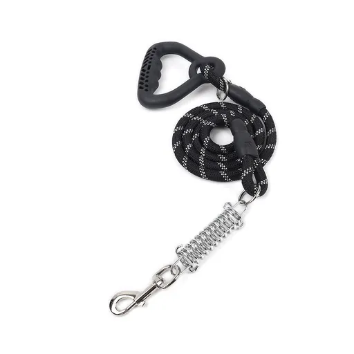 hcpet Dog Traction Rope Nylon Spring Shockproof Black
