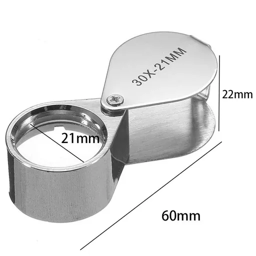Foldable metal Pocket Jewelry Loupe 30x 21mm Jewelers Eye Magnifying Glass Magnifier Detail magnifying glass
