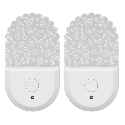 2 Pcs Color Changing Night Light Plug in RGB LED Night Lamp with Light Sensor for Bedroom Bathroom US Plug 110V