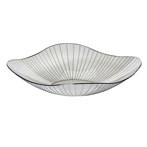 Transparent Grey Fruit Plate Large Plastic Serving Bowl Hand Made Candy Snack Bowl for Living Room Restaurant Party