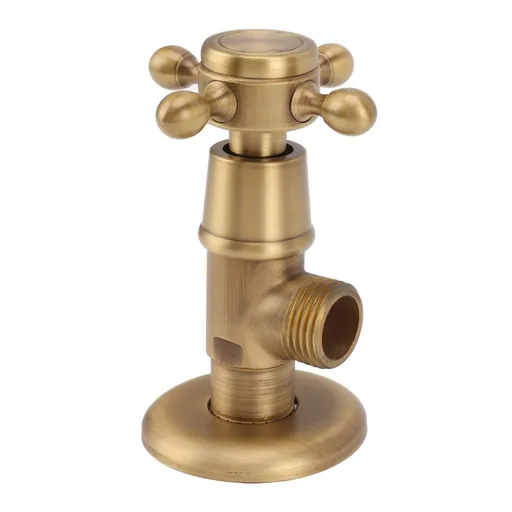 Solid Brass Angle Stop Valve Retro Thickened Cold Hot Triangle Valve Explosion Proof Water Shut Off Valve Antique
