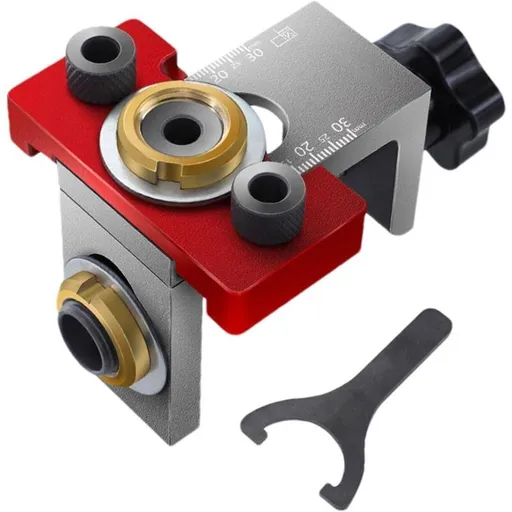 Woodworking Drilling Locator, Round Dowel Connector, 1 Drill Guide, Hole Opening Jig Positioner for Woodworking, 3 Inch
