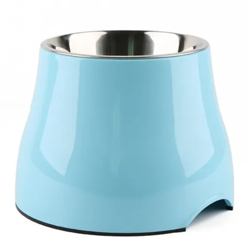 Elevated Pet Feeding Bowl Promotes Healthy Digestion Reduces Neck Strain Stainless Steel Inner Blue