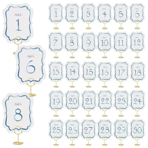 30 Sets Wedding Table Number, Elegant Soft Sophisticated Design, Reliable Cardstock Material, for Wedding Reception Birthday