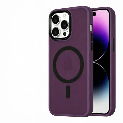 Matte Sandblasted Anti-Drop Phone Case - Soft Silicone Skin Feel Cover for iPhone - Shockproof Protective Case with Camera Protection - Plum for iPhone 11