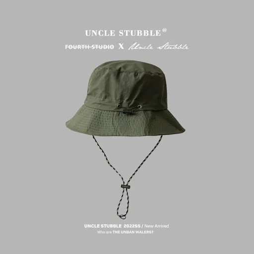 Army green Packable Bucket Hat Unisex Wide Brim Foldable Sun Protection Hiking Travel Cap