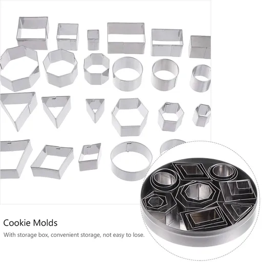 Silver Stainless Steel Baking Molds Easy to Use and for Baking 24Pcs
