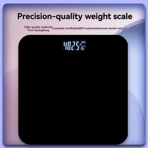 Bathroom Scale Digital Scale Step-On Scale High Precision Scale - Black - Size 01