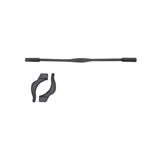 Silicone Glasses Strap and Ear Grip Set Eyeglasses Holder Cord with Hooks 20cm - Black