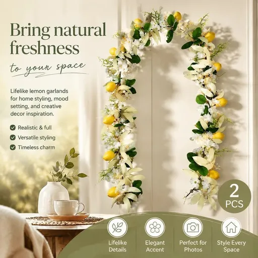 Spring Butterfly Style A Lemon Vine Wall Hanging Decor Set of 2